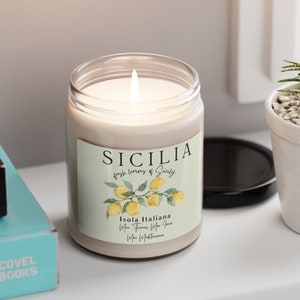 Sicilia Italy Candle, Italy Souvenir, Italy Gift for Her, Sicily Gift,  Scented Soy Candle, 9oz