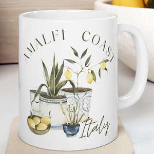 Amalfi Coast Mug, Italy Coffee Mug, Italian Coffee Mug, Ceramic Mug 11oz