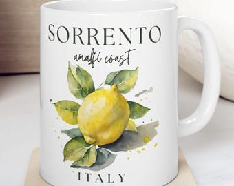 Mok Sorrento, Italië, cadeau Amalfikust, keramische koffiemok