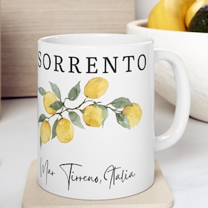 Sorrento Italy Coffee Mug, Lemons Mug, Italy Amalfi Coast Mug, Italy Gift, Italian Coffee Mug, Lemons Ceramic Mug 11oz