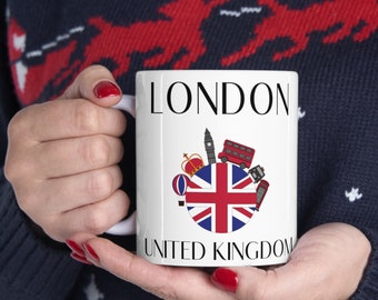 London England  Coffee Mug, London Mug, London Landmarks Ceramic Mug, London Souvenir, Coffee Mug,  Ceramic Mug 11oz