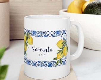 Sorrento Italië mok, Italië koffiemok, citroenen mok, Italië Amalfi kust geschenk, Italië geschenk, Italiaanse koffiemok, citroenen keramische mok 11oz