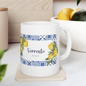 Sorrento Italy Mug, Italy Coffee Mug, Lemons Mug, Italy Amalfi Coast Gift, Italy Gift, Italian Coffee Mug, Lemons Ceramic Mug 11oz