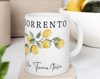 Sorrento Italië koffiemok, citroenen mok, mok Amalfikust Italië, Italië cadeau, Italiaanse koffiemok, citroenen keramische mok 11oz