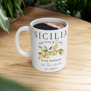 Sicilia Italy Coffee Mug, Sicilia Lemons Mug, Sicily Island Italy Mug, Italy Gift, Italian Coffee Mug, Sicilian Gift Ceramic Mug 11oz image 6