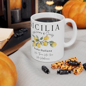 Sicilia Italy Coffee Mug, Sicilia Lemons Mug, Sicily Island Italy Mug, Italy Gift, Italian Coffee Mug, Sicilian Gift Ceramic Mug 11oz image 5