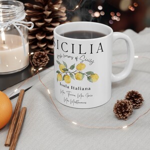 Sicilia Italy Coffee Mug, Sicilia Lemons Mug, Sicily Island Italy Mug, Italy Gift, Italian Coffee Mug, Sicilian Gift Ceramic Mug 11oz image 4