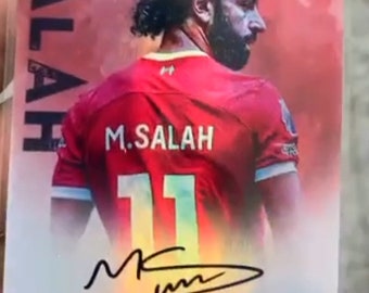 MOHAMED SALAH - carte AUTOGRAPHE authentique