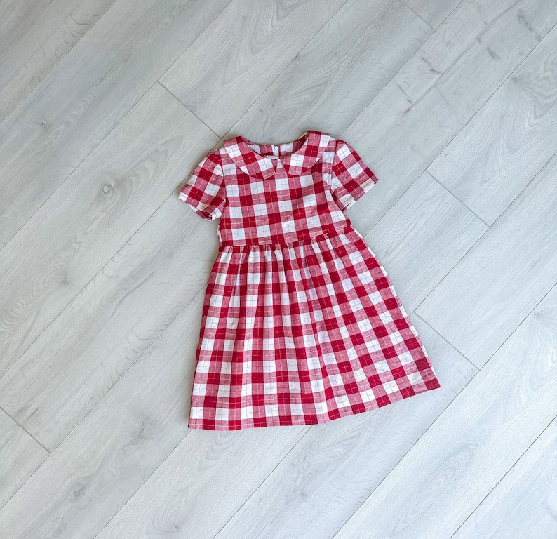 Girls Gingham Dress Etsy