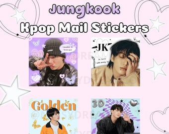 Autocollants de courrier Jungkook Kpop | 4 modèles | (5 cm X 5 cm) | autocollants de publipostage, autocollants déco, autocollants de journalisme