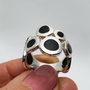 Ring with an original design in 925% nickel free silver, with black onyx (R3 B.ONIX)