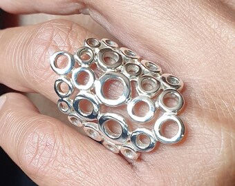Ring from the current line of large dimensions in 925% nickel free silver (R19)