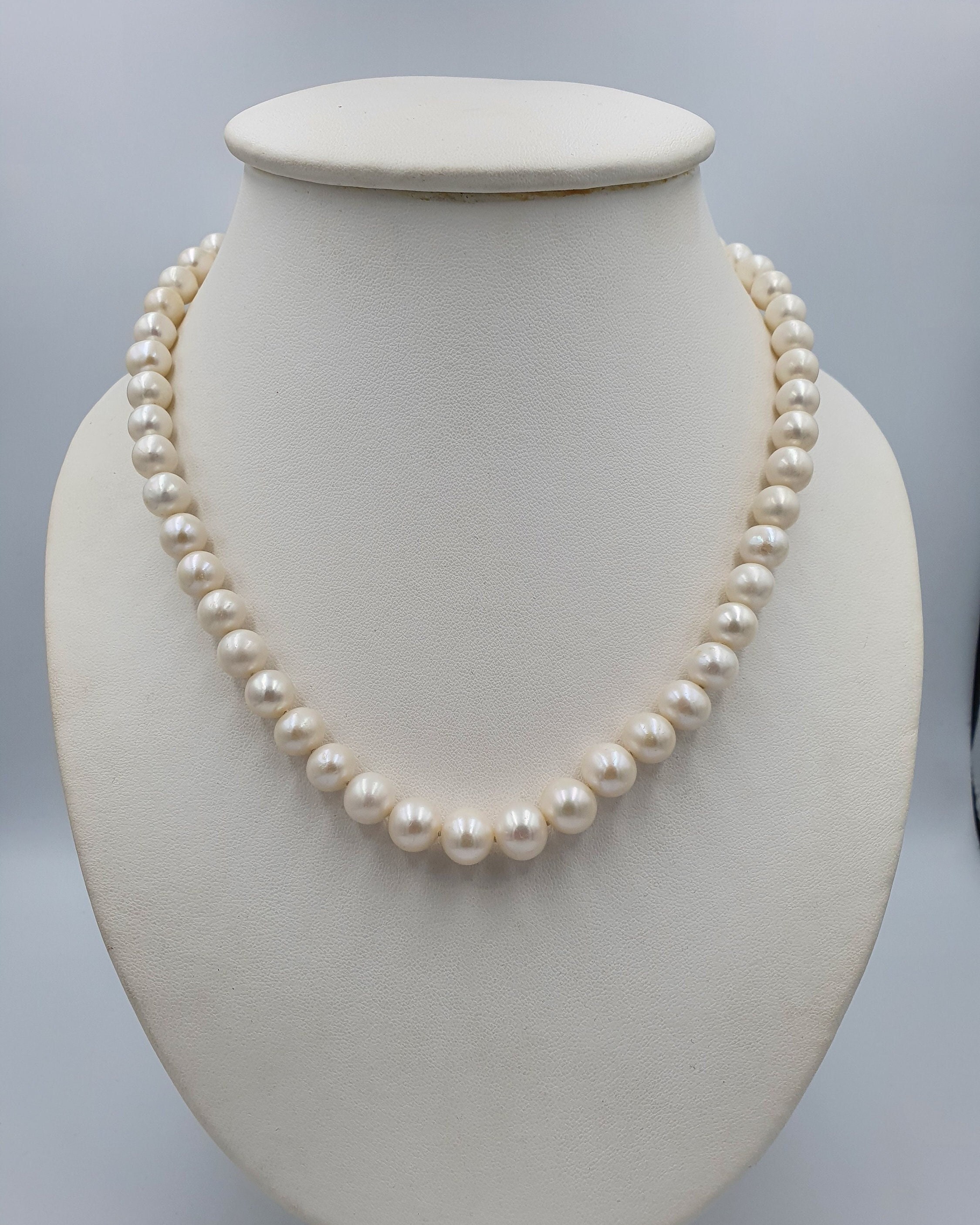 ■ENGBROX■ silver925 classical pearl necklace 4mm6mm EBNL24 Classic Necklace of Authentic Pearls, With 925% Nickel Free