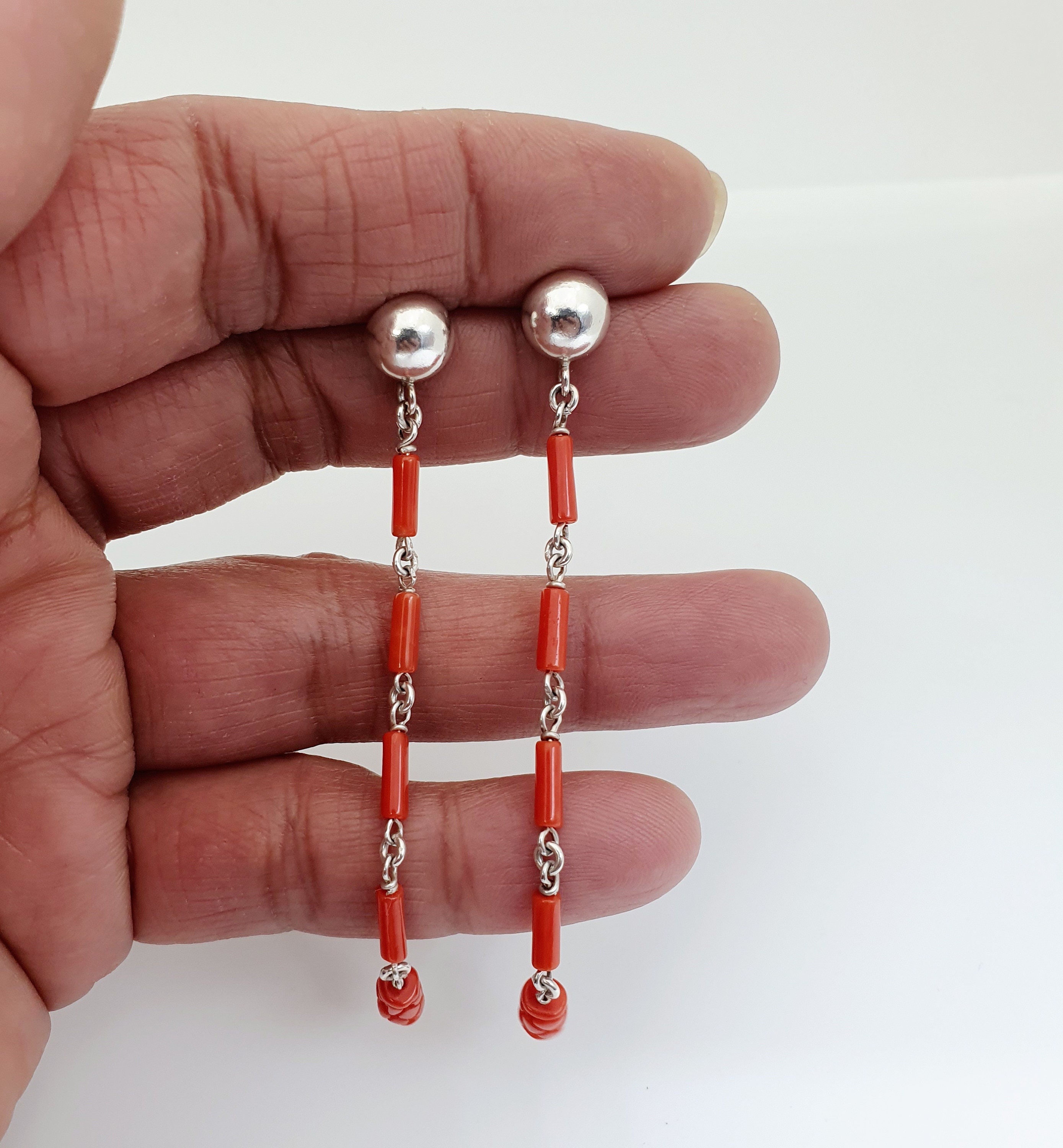 Boucles D'oreilles Cœur Long 10mm En Argent Massif 925 - Garanti Sans Nickel, Clous, Neuf Avec étiquettes