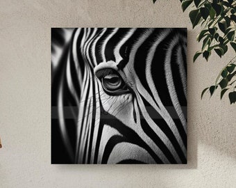 Collection "Africa" - animal photo portrait picture on canvas modern black white b/w real nature savannah lifelike download art