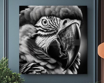 Collection "Amazonas Rainforest" - animal photo portrait picture on canvas modern black white b/w real nature photo download art