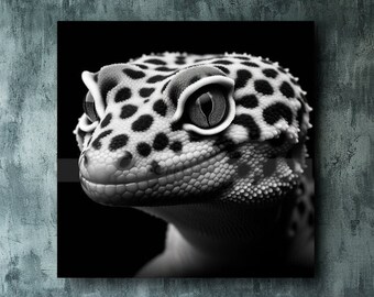 Collection "Reptiles" - - Animal photo portrait picture on canvas modern black white b/w real nature lifelike download art