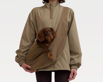 Kangaroo Pouch Unisex Waterproof Jacket: Dog Cat Carrier Sling Large Carry Pocket