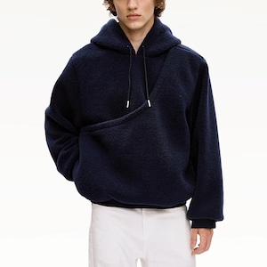 Kangaroo Pouch Unisex Fleece Hoodie: Dog Cat Carrier Sling Large Pocket image 4