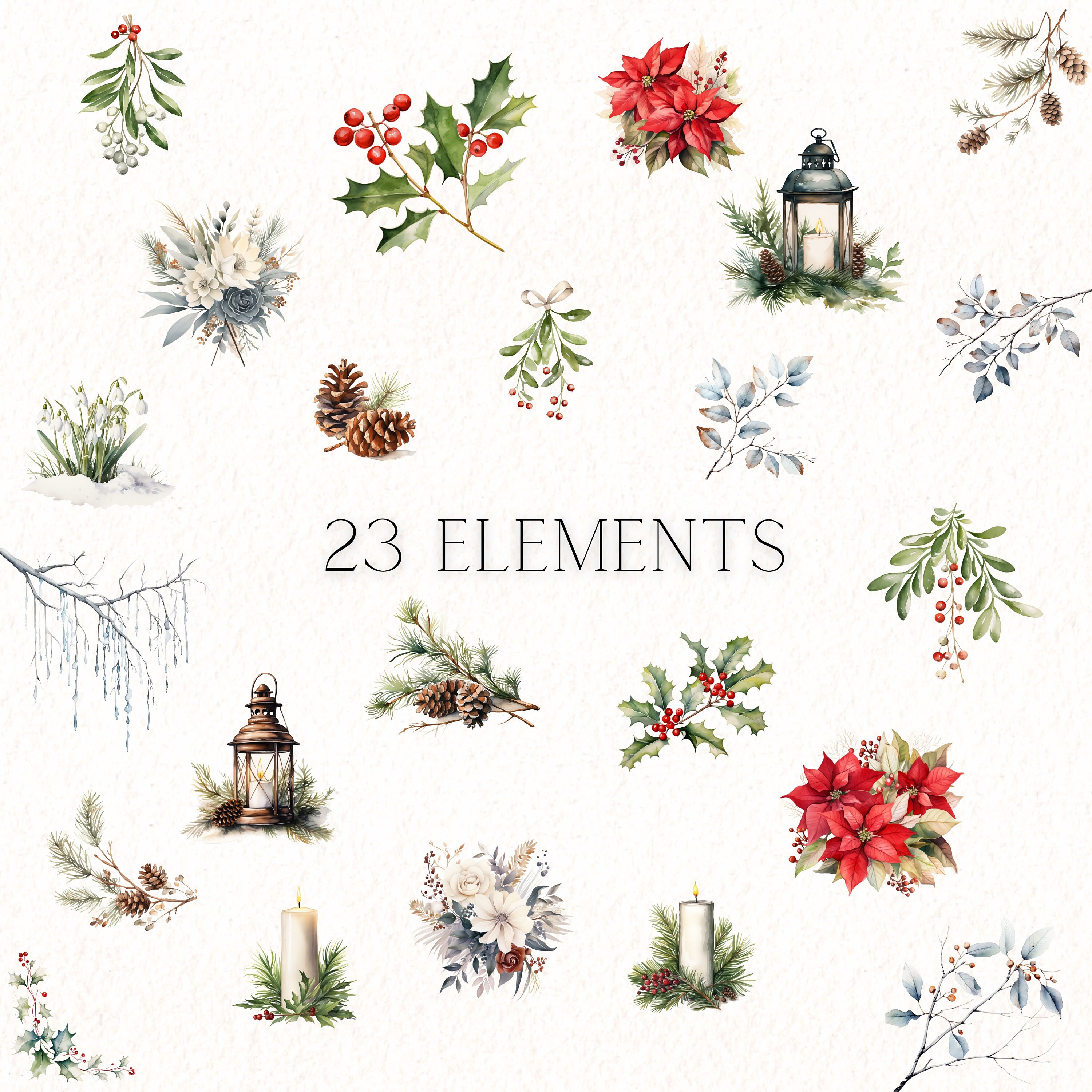Winter Greenery Clipart Transparent PNG Christmas Trees Wreaths Holiday ...