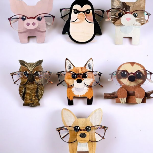 Qiny Moose Eyeglass Holder Stand - Resin, 7.87x3.15x5.31 Inches, Desk Decor For Glasses & Sunglasses Storage