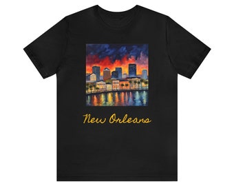 New Orleans city tshirt holiday gift for him t shirt holiday gift for her city painting