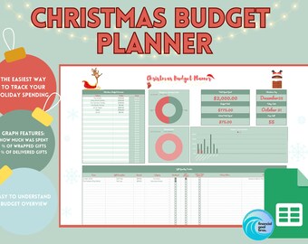 Weihnachtsbudgetplaner | Google Sheets Budgetplaner | Geschenk Tracker | Urlaubsbudget | Weihnachtsgeschenke | Urlaubsbudgetplaner