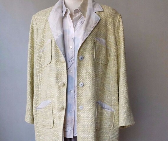 Women's sigrid Olsen Sport Jacket Coat lime green… - image 3