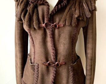 Ermanno Scervino Milano Shearling Jacket Coat SUPER CHIC Ermanno Scervino Milano Shearling Jacket Coat SUPER CHIC