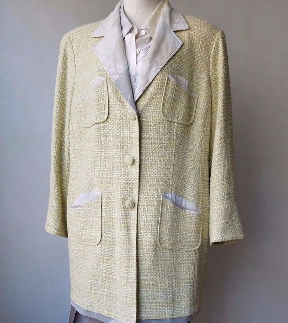 Women's sigrid Olsen Sport Jacket Coat lime green… - image 1