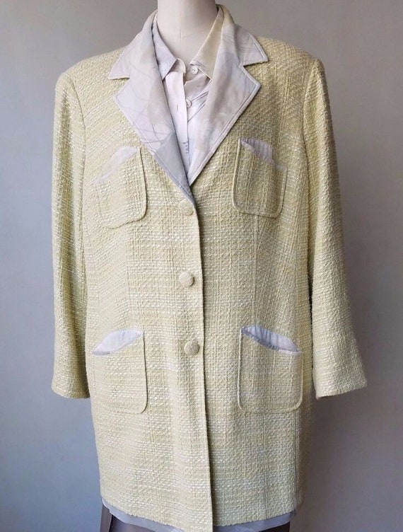 Women's sigrid Olsen Sport Jacket Coat lime green… - image 6