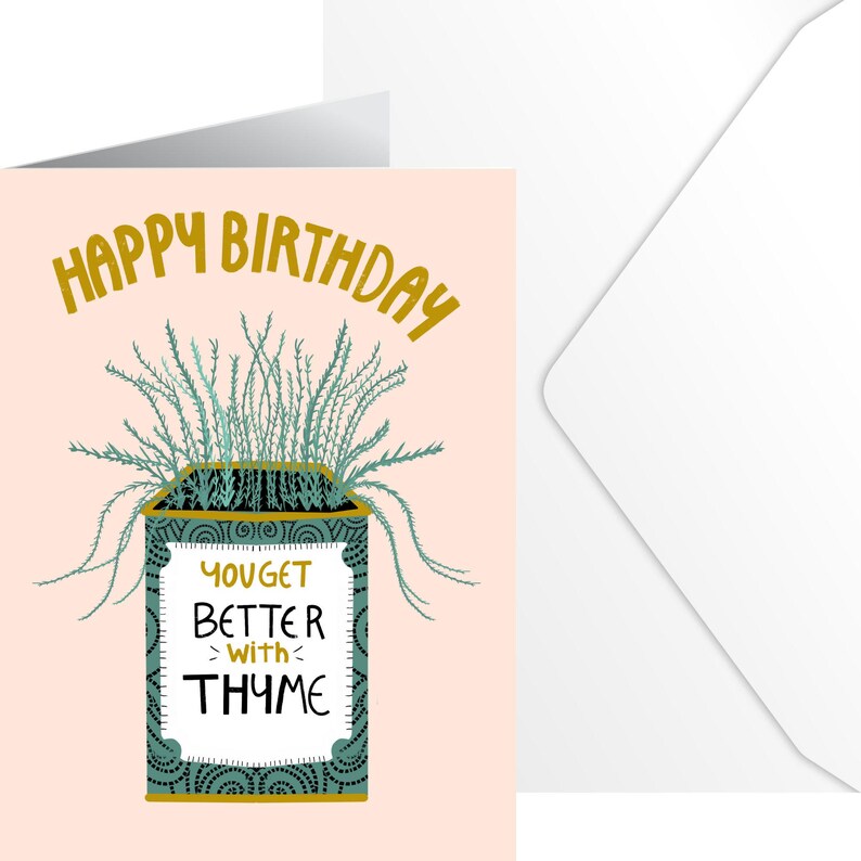 Hand Painted Birthday Card Better With Thyme Bulk Orders And Wholesale hand-painted-birthday-card-better-with-thyme-bulk-orders-and-wholesale