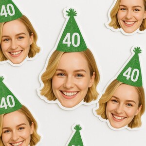 Personalised Face Stickers – Custom Birthday Party Decorations for 21st, 30th, 40th Celebrations, For Women Him Her, birthday gift for him