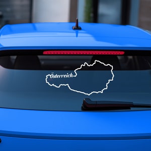 Adhesivo con el mapa de Austria para la ventana trasera del coche: adhesivo de vinilo de alta calidad, resistente a los rayos UV y a la intemperie, disponible para todos los países