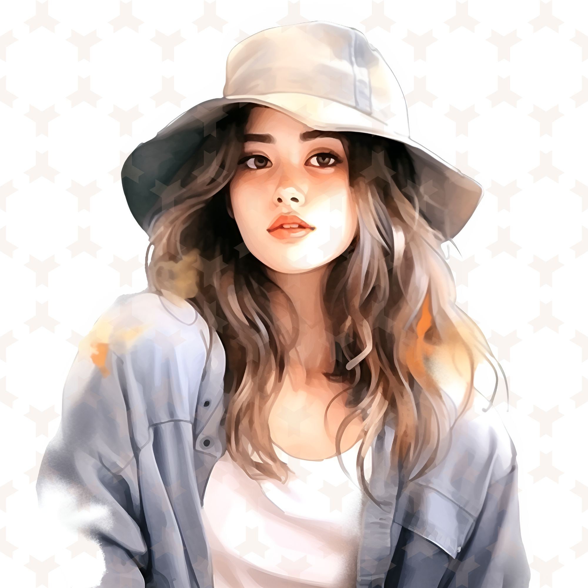 Teenage Girl Wearing Hat Clipart Set of 10 Pngs Teenage Etsy