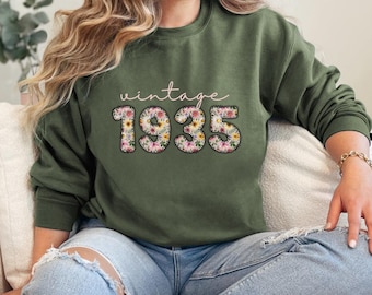 90th Birthday Gift 1935 Birthday Sweatshirt Gift Her 90 Years Old Grandma Birthday Gift  90th Birthday Party Gift Custom Sweatshirt Crewneck