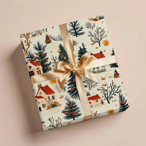 Vintage Christmas Wrapping Paper Christmas Gift Wrapping Paper Christmas Gift Wrap Christmas Cottagecore Wrapping Paper Roll Gift Wrap Paper