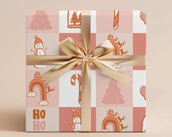 Retro Christmas Gift Wrapping Paper Christmas Gift Wrap Christmas Wrapping Paper Christmas Holiday Wrapping Paper Roll Gift Wrap Paper Gift