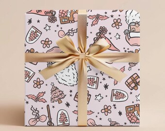 Boho Christmas Gift Wrapping Paper Christmas Gift Wrap Christmas Wrapping Paper Christmas Holiday Wrapping Paper Roll Gift Wrap Paper Gift