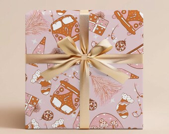 Christmas Gift Wrapping Paper Christmas Gift Wrap Christmas Wrapping Paper Retro Christmas Holiday Wrapping Paper Roll Gift Wrap Paper Gift