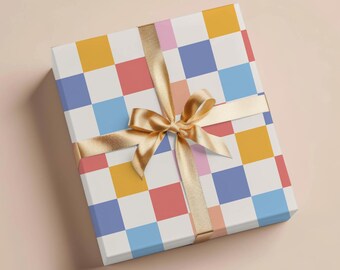 Checkered Wrapping Paper Gift Wrapping Paper Retro Wrapping Paper Thank You Gift For Birthday Wrapping Paper Roll Checkered Gift Wrap Paper