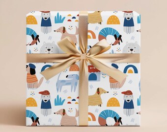 Birthday Gift Wrapping Paper Dogs Wrapping Paper Animal Gift Wrap Childrens Gift Wrap Paper Roll Kids Birthday Party Gift For Kids Gift Wrap