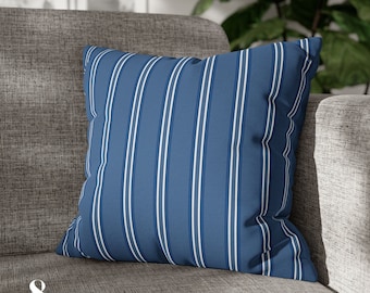 Blue Toile De Jouy Throw Pillow Cover Striped French Country Decor Housewarming Gift For Her Vintage French Toile Pillow French Home Decor