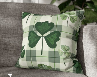 Shamrock kussensloop Ierse Home Decor kussen met inzet St Patrick Decor Accent kussen cadeau voor Ierse decoratieve kussen groen gooien kussen