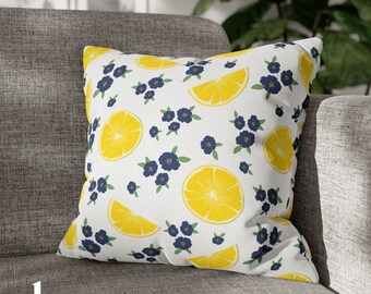 Lemon Pillow Cover Floral Modern Farmhouse Decor Pillow Insert Cushion Cover Housewarming Gift Farmhouse Pillow Cover Accent Throw Pillow