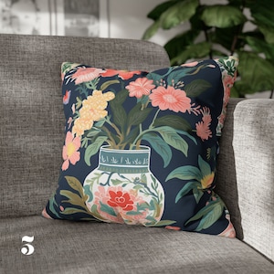 Chinoiserie Pillow Cover Vintage Chinoiserie Decor Pillow French Country Housewarming Gift For Her Chinoiserie Art Accent Throw Pillow Cover