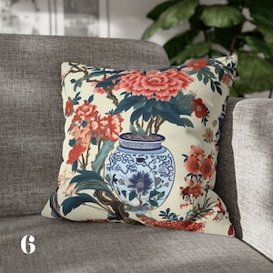 Chinoiserie Decor Pillow Cover Vintage Chinoiserie Pillow French Country Housewarming Gift For Her Chinoiserie Art Floral Throw Pillow Cover