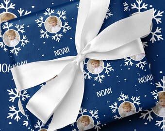 Personalized Portrait Gift Wrapping Paper Roll Custom Name Wrapping Paper Christmas Gift Wrap Christmas Wrapping Paper Custom Photo Gift Kid