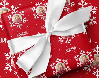 Personalized Christmas Wrapping Paper Christmas Gift Wrap Custom Photo Wrapping Paper Gift Kids Holiday Gift Wrap Custom Name Wrapping Paper