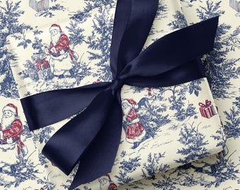Vintage Christmas Toile Gift Wrap Holiday Gift Wrapping Paper Christmas Gift Wrap Xmas Christmas Vintage Wrapping Paper Roll Gift Wrap Paper